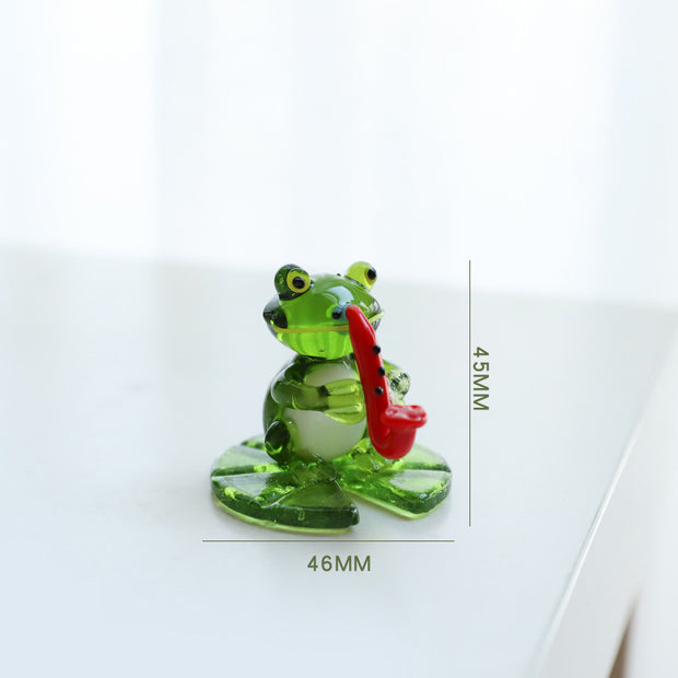Home Decor Glass Frog Ornament Shape