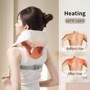 Cordless Shiatsu Neck & Shoulder Massager with Heat, Deep Tissue Electric Back, Waist & Trap Massager for Pain Relief at Home or Office