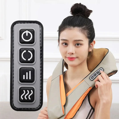 Shiatsu Neck & Shoulder Massager with Heat,  Electric Kneading Massage Shawl for Home, Office & Car