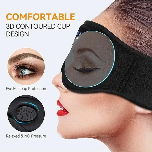 Bluetooth Sleep Headphones 3D Eye Mask, Music Sleep Mask with HD Speakers for Relaxing & Deep Sleep