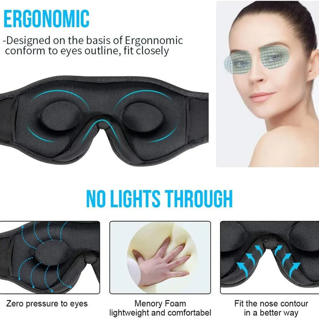 Bluetooth Sleep Headphones 3D Eye Mask, Music Sleep Mask with HD Speakers for Relaxing & Deep Sleep